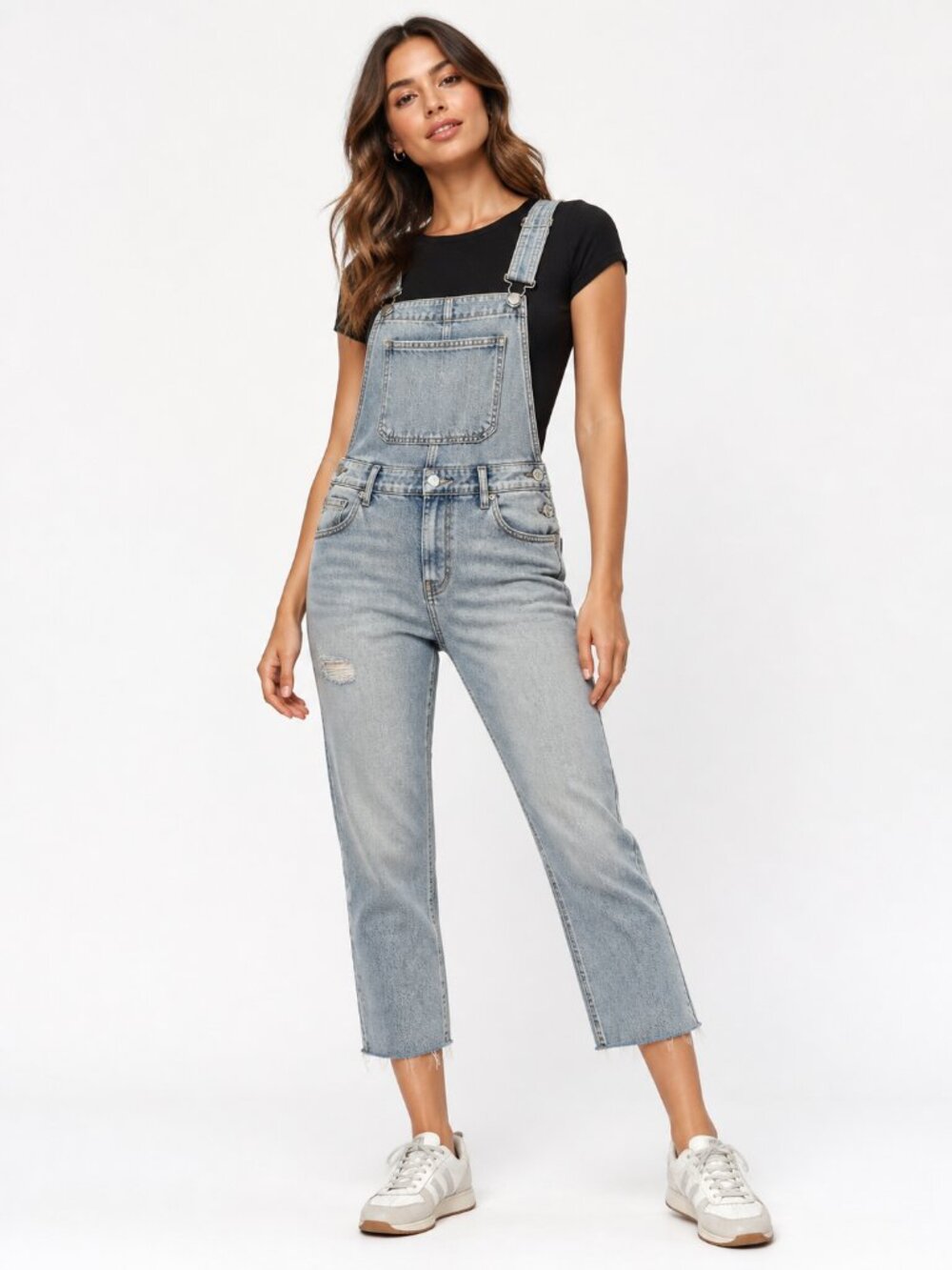 BLANKNYC Slim Girlfriend Denim Overalls Distressed Light Wash Size 27 Grunge 90s